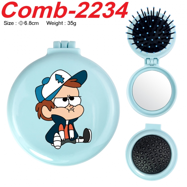 Gravity Falls UV printed student multifunctional small mirror and comb 6.8cm  price for 5 pcs