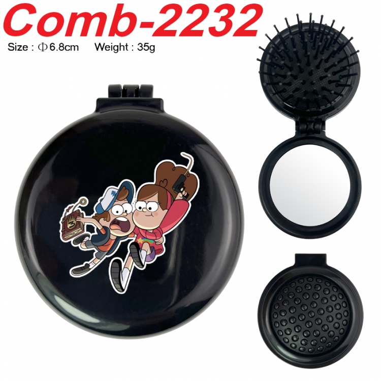 Gravity Falls UV printed student multifunctional small mirror and comb 6.8cm  price for 5 pcs