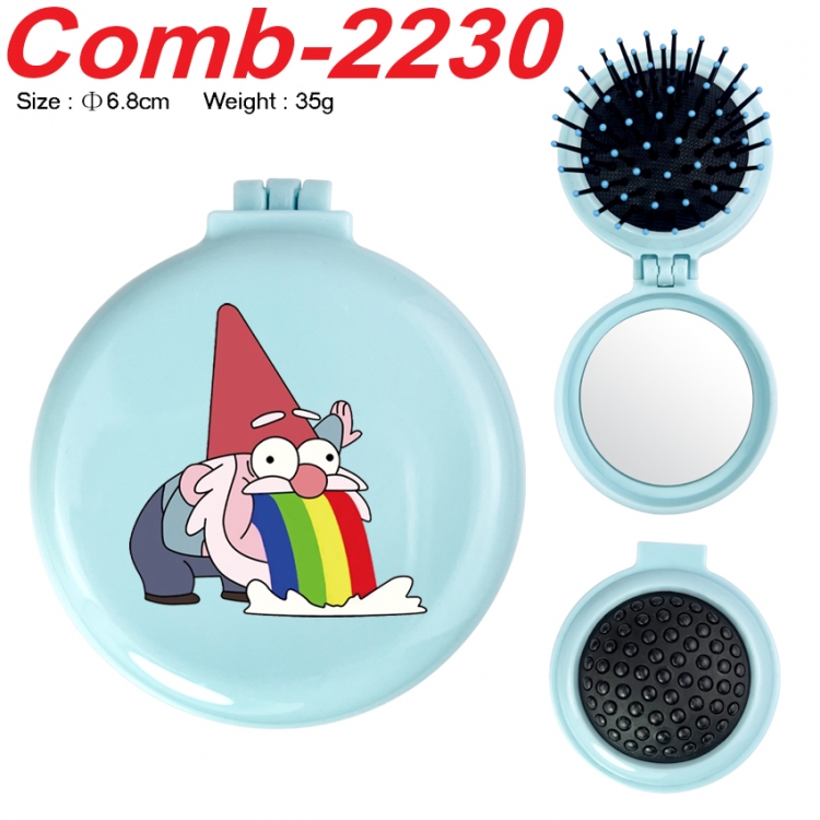 Gravity Falls UV printed student multifunctional small mirror and comb 6.8cm  price for 5 pcs