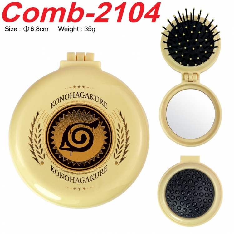Naruto UV printed student multifunctional small mirror and comb 6.8cm  price for 5 pcs