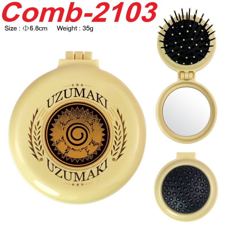 Naruto UV printed student multifunctional small mirror and comb 6.8cm  price for 5 pcs