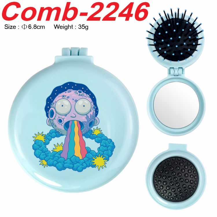 Rick and Morty UV printed student multifunctional small mirror and comb 6.8cm  price for 5 pcs