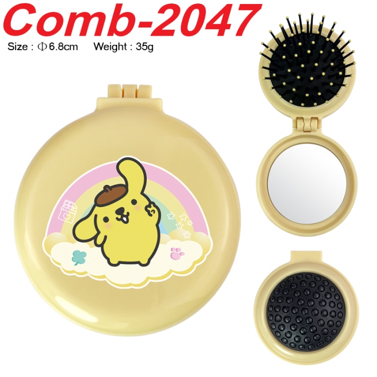 sanrio UV printed student multifunctional small mirror and comb 6.8cm  price for 5 pcs