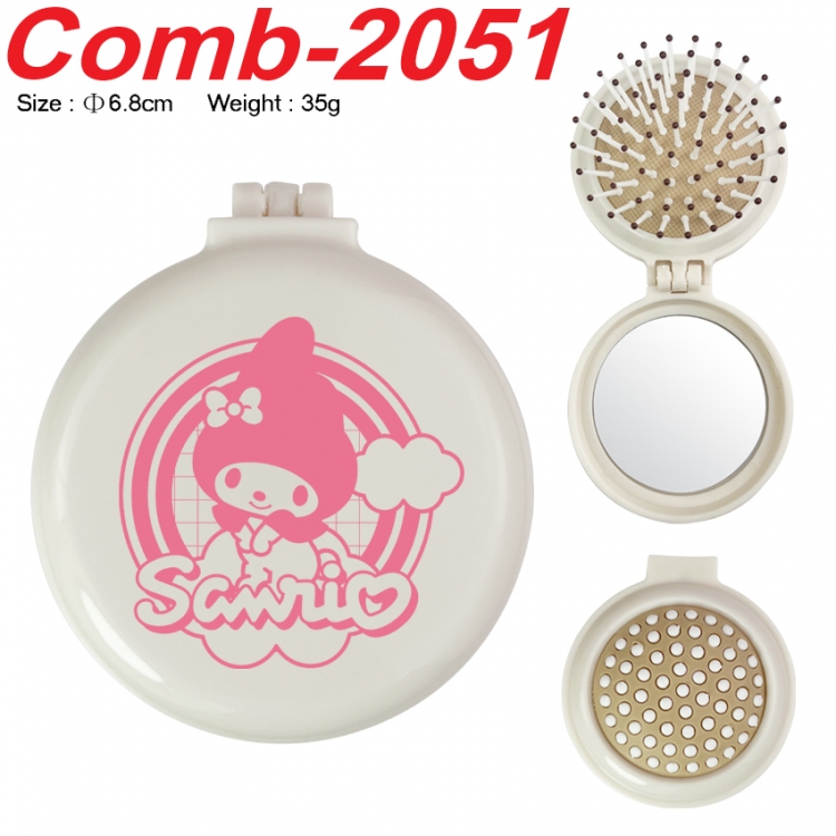 sanrio UV printed student multifunctional small mirror and comb 6.8cm  price for 5 pcs