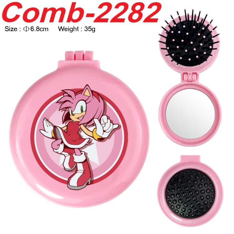 Sonic The Hedgehog UV printed student multifunctional small mirror and comb 6.8cm  price for 5 pcs