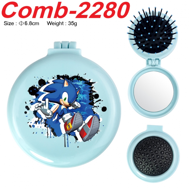 Sonic The Hedgehog UV printed student multifunctional small mirror and comb 6.8cm  price for 5 pcs