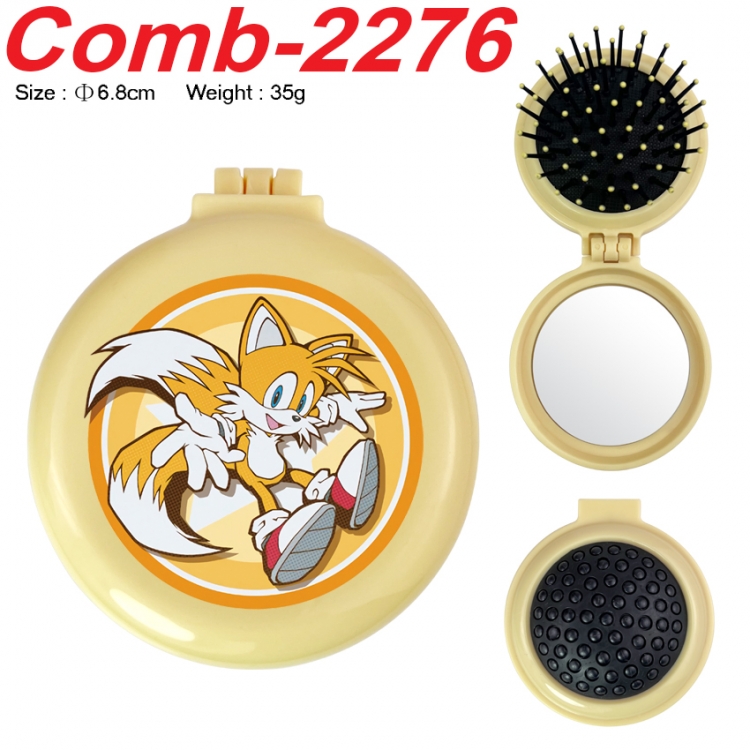 Sonic The Hedgehog UV printed student multifunctional small mirror and comb 6.8cm  price for 5 pcs