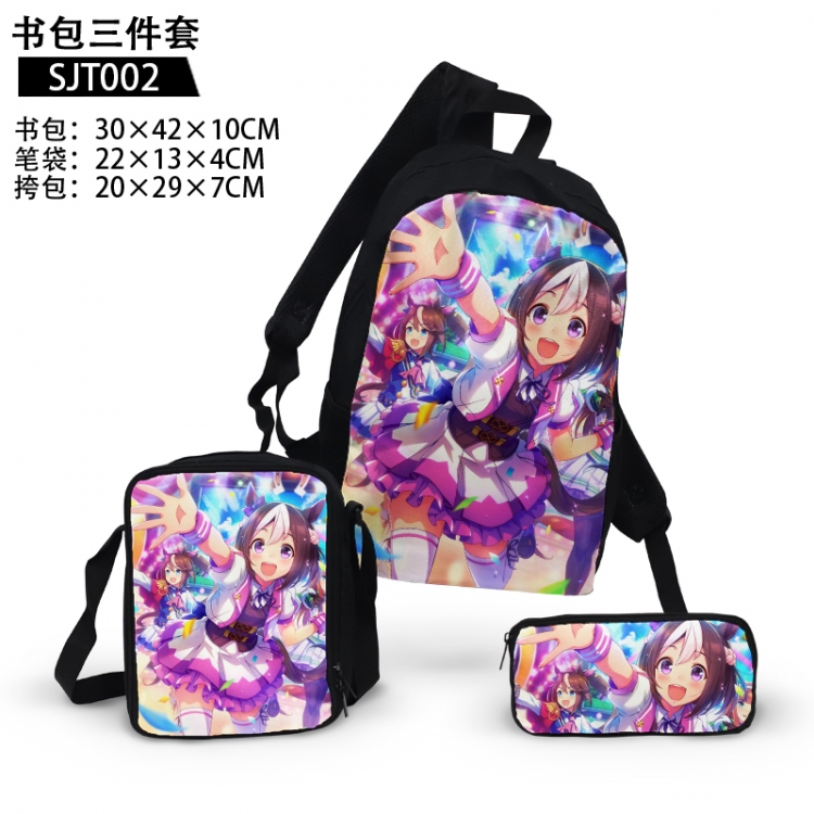 Pretty Derby Game backpack pencil case single shoulder bag three piece set 30x42x10cm SJT002