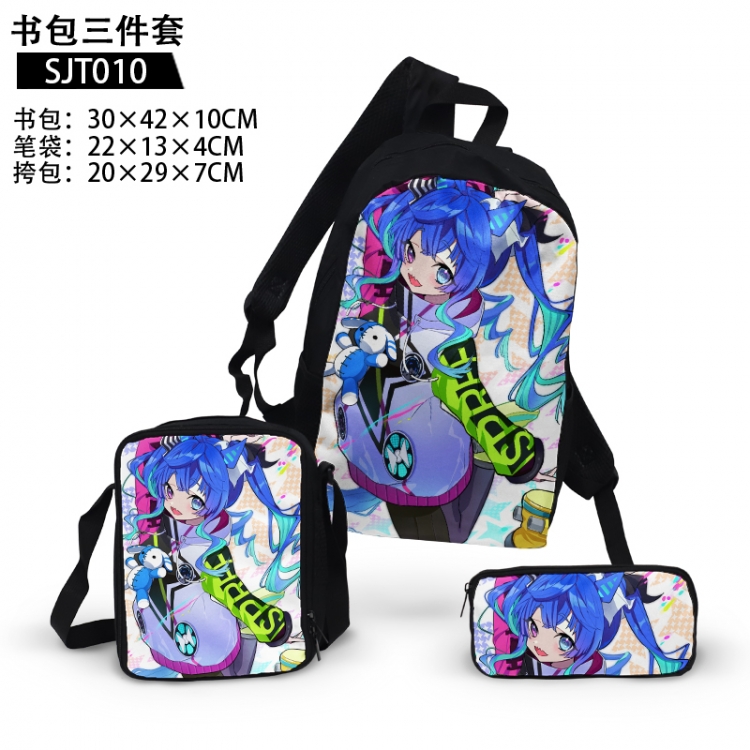 Pretty Derby Game backpack pencil case single shoulder bag three piece set 30x42x10cm SJT010