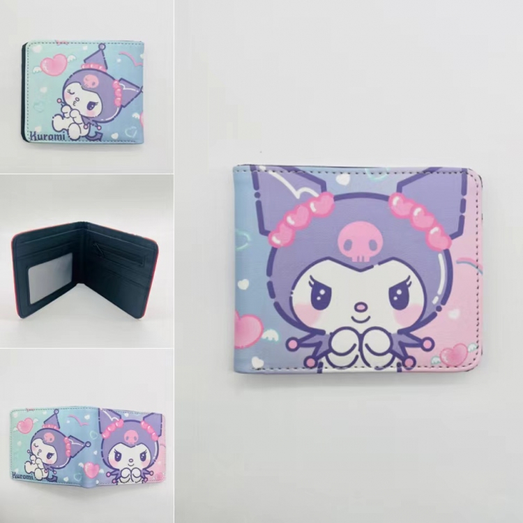 Kuromi Full color Two fold short card case wallet 11X9.5CM