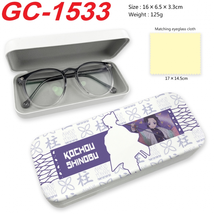 Demon Slayer Kimets Anime UV printed PU leather material glasses case 16X6.5X3.3cm