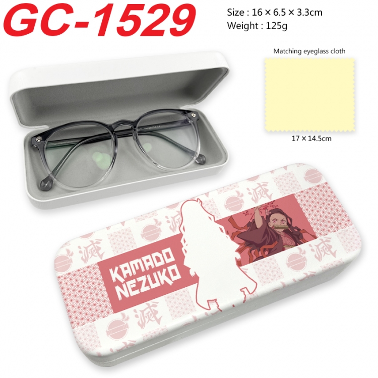Demon Slayer Kimets Anime UV printed PU leather material glasses case 16X6.5X3.3cm