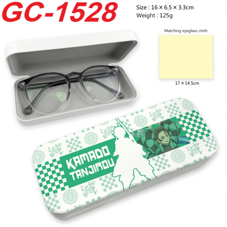 Demon Slayer Kimets Anime UV printed PU leather material glasses case 16X6.5X3.3cm
