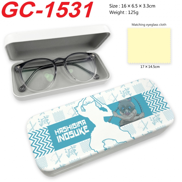 Demon Slayer Kimets Anime UV printed PU leather material glasses case 16X6.5X3.3cm