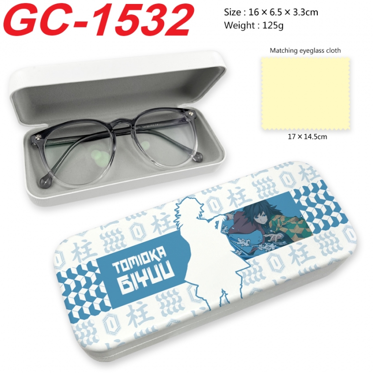 Demon Slayer Kimets Anime UV printed PU leather material glasses case 16X6.5X3.3cm