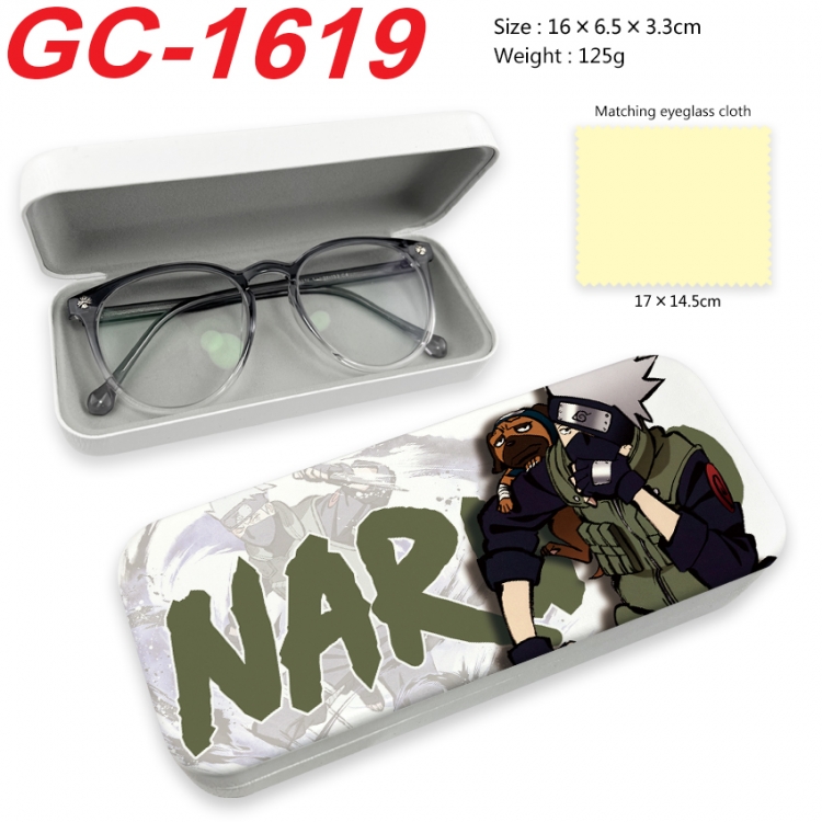 Naruto Anime UV printed PU leather material glasses case 16X6.5X3.3cm