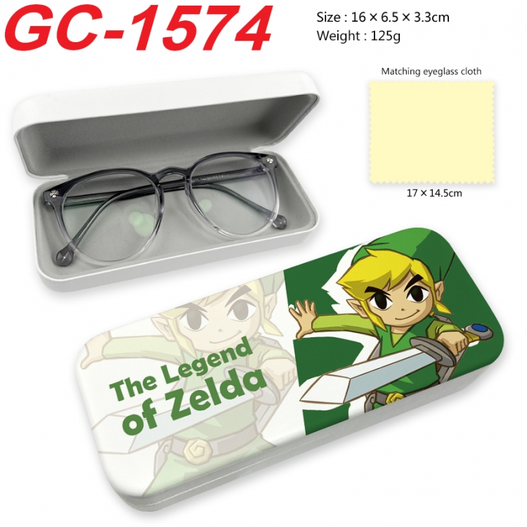 The Legend of Zelda Anime UV printed PU leather material glasses case 16X6.5X3.3cm