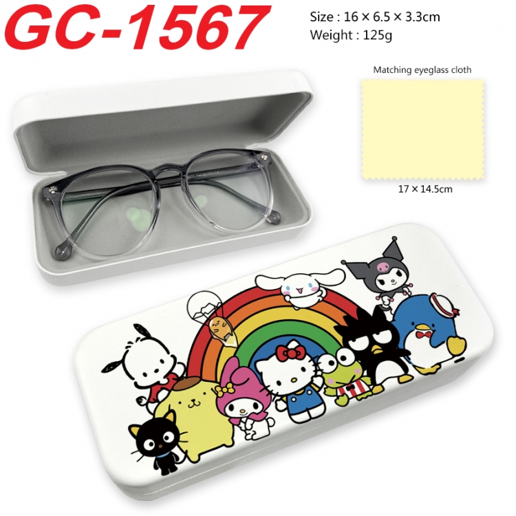 sanrio Anime UV printed PU leather material glasses case 16X6.5X3.3cm