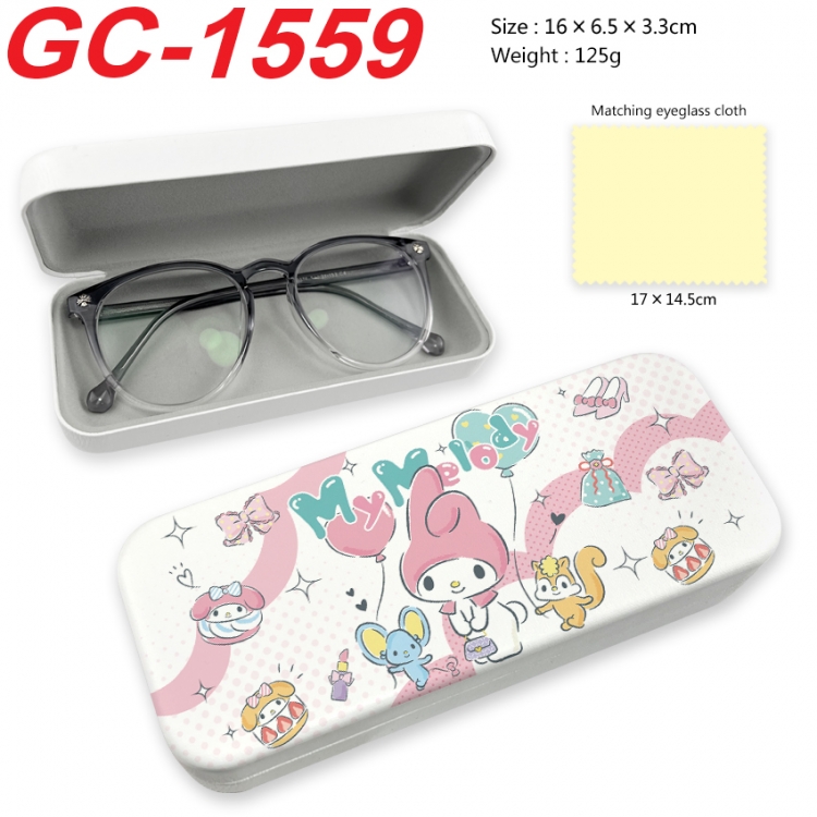 sanrio Anime UV printed PU leather material glasses case 16X6.5X3.3cm