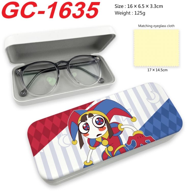 The Amazing Digital Circus Anime UV printed PU leather material glasses case 16X6.5X3.3cm