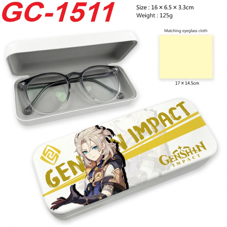Genshin Impact Anime UV printed PU leather material glasses case 16X6.5X3.3cm