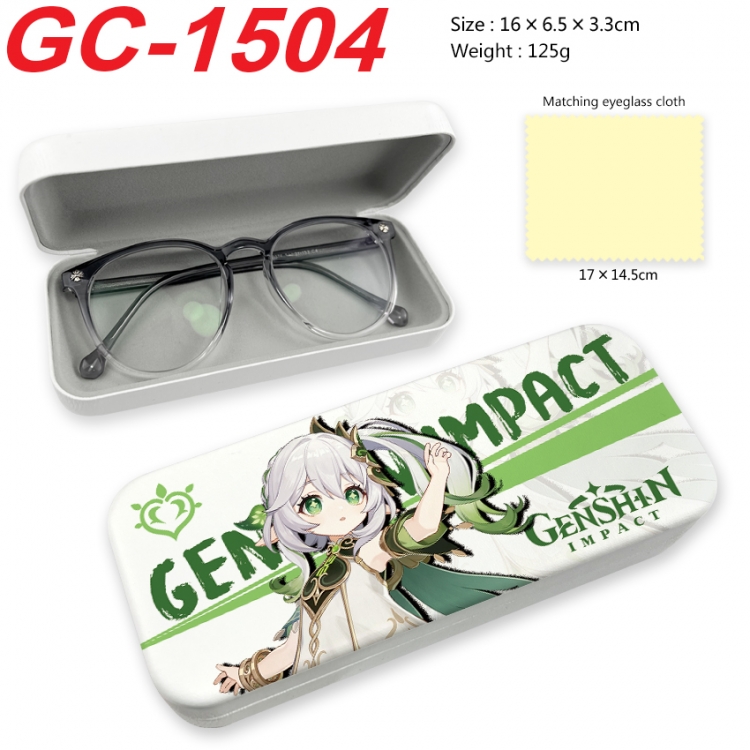 Genshin Impact Anime UV printed PU leather material glasses case 16X6.5X3.3cm