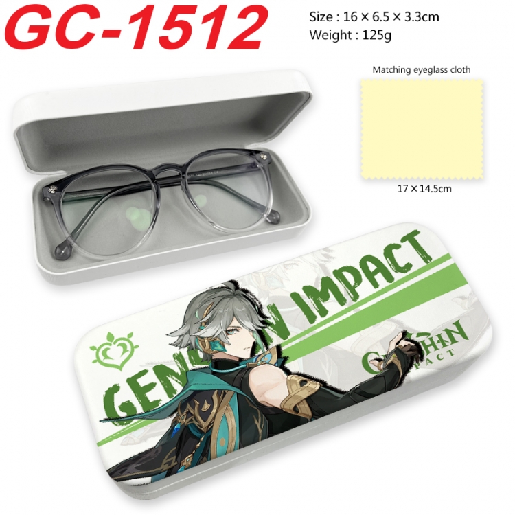 Genshin Impact Anime UV printed PU leather material glasses case 16X6.5X3.3cm