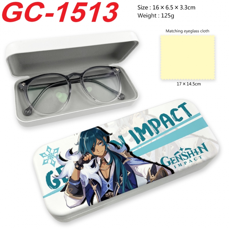 Genshin Impact Anime UV printed PU leather material glasses case 16X6.5X3.3cm