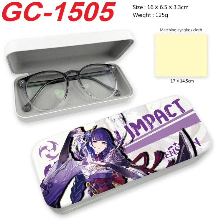 Genshin Impact Anime UV printed PU leather material glasses case 16X6.5X3.3cm