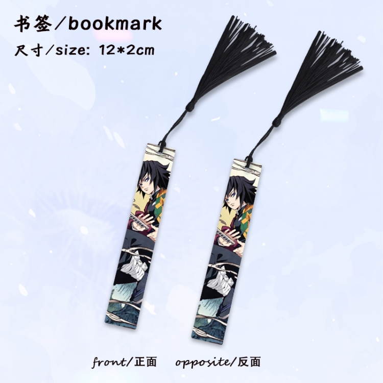 Demon Slayer Kimets Anime full-color printed metal bookmark stationery accessories 12X2CM price for 5 pcs