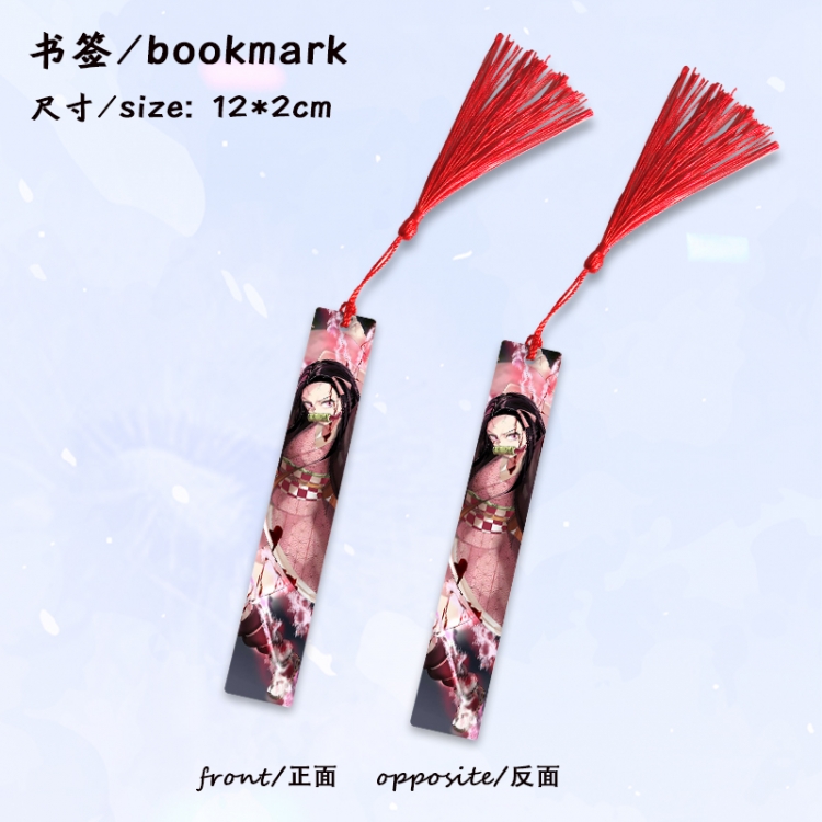 Demon Slayer Kimets Anime full-color printed metal bookmark stationery accessories 12X2CM price for 5 pcs