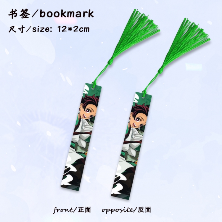 Demon Slayer Kimets Anime full-color printed metal bookmark stationery accessories 12X2CM price for 5 pcs