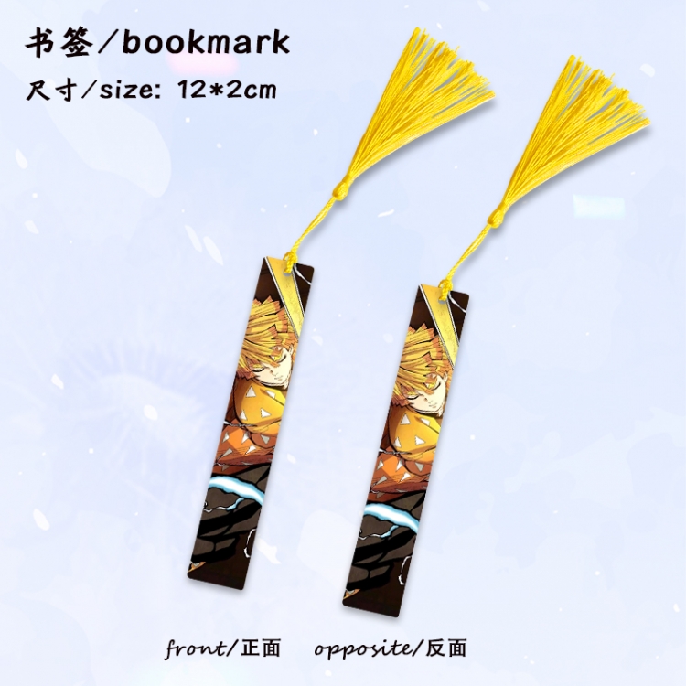 Demon Slayer Kimets Anime full-color printed metal bookmark stationery accessories 12X2CM price for 5 pcs