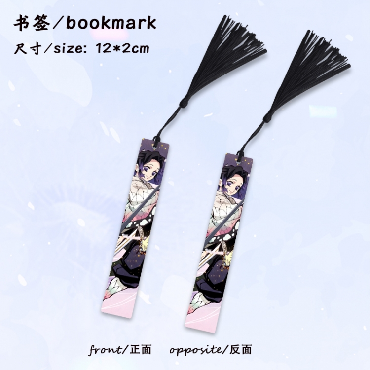 Demon Slayer Kimets Anime full-color printed metal bookmark stationery accessories 12X2CM price for 5 pcs