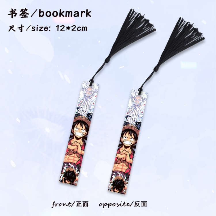 One Piece Anime full-color printed metal bookmark stationery accessories 12X2CM price for 5 pcs
