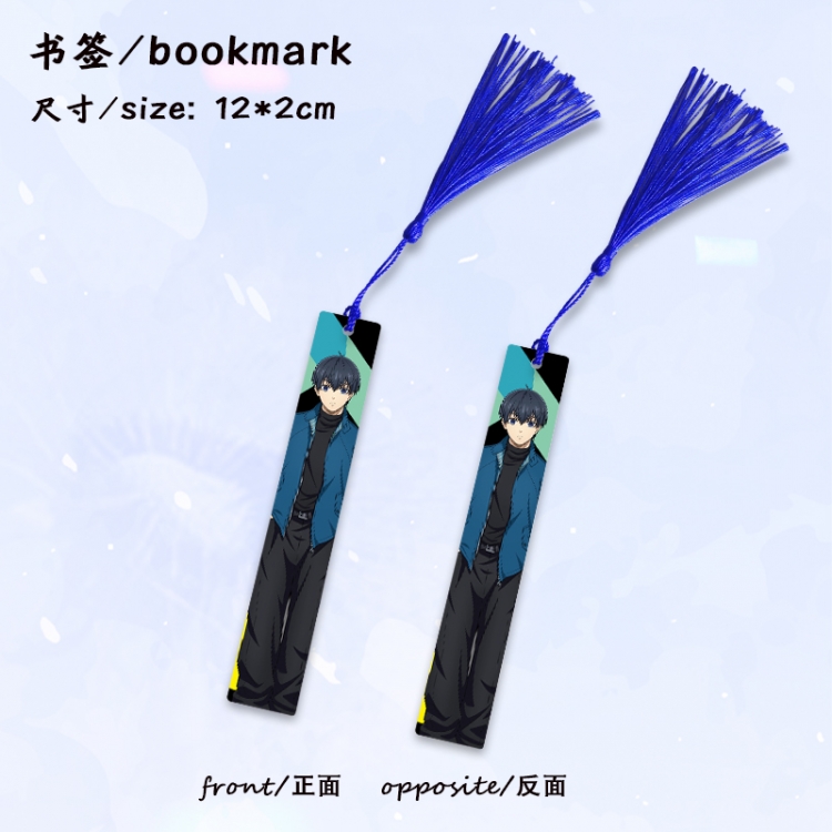 BLUE LOCK Anime full-color printed metal bookmark stationery accessories 12X2CM price for 5 pcs