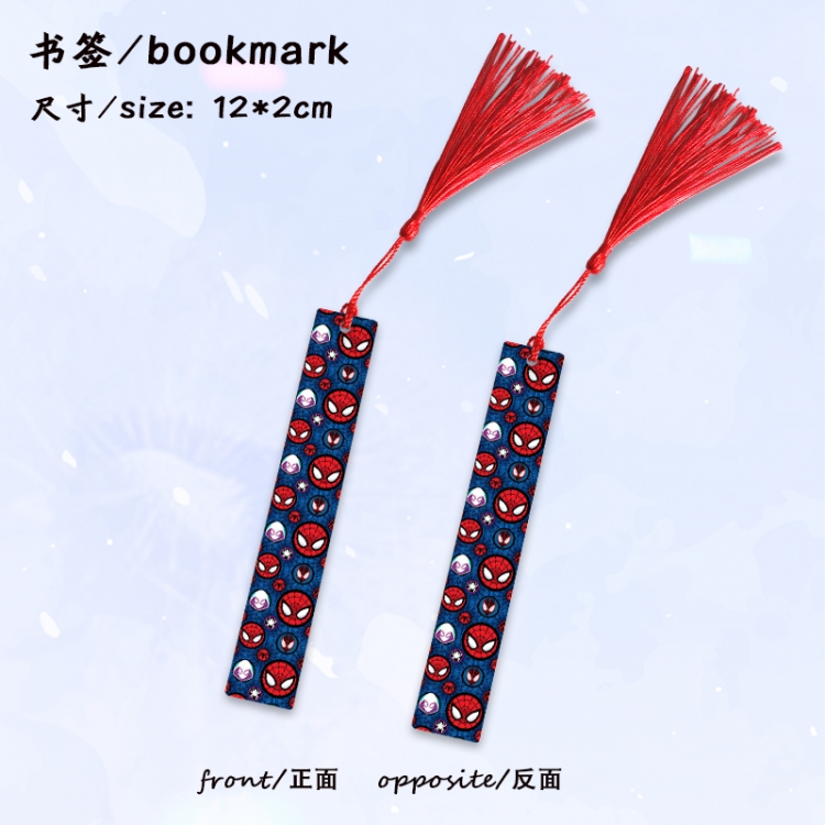 Spiderman Anime full-color printed metal bookmark stationery accessories 12X2CM price for 5 pcs