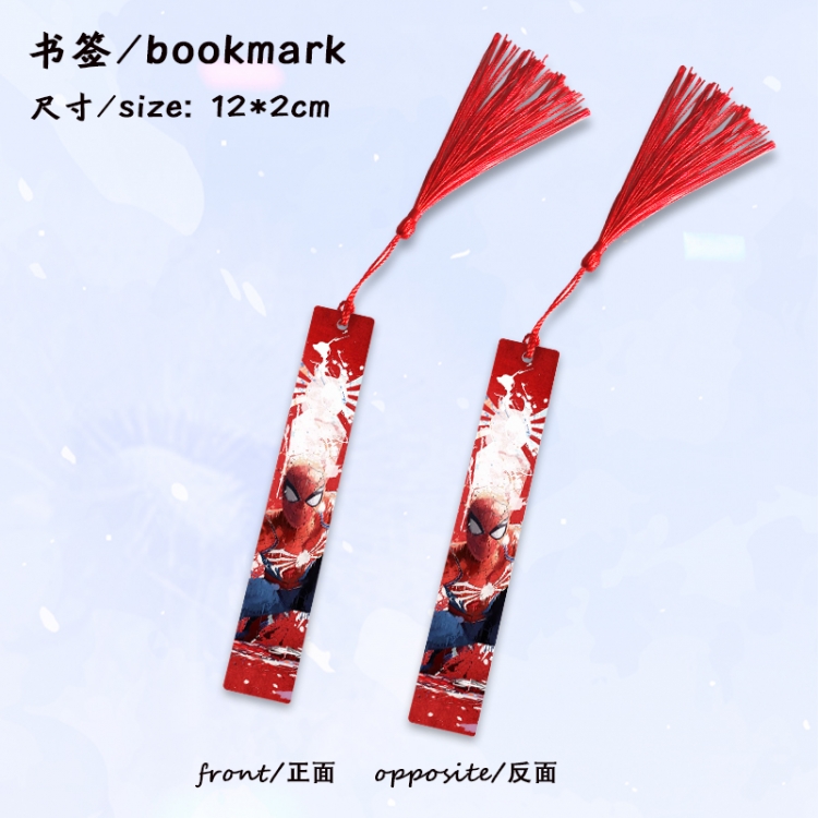 Spiderman Anime full-color printed metal bookmark stationery accessories 12X2CM price for 5 pcs
