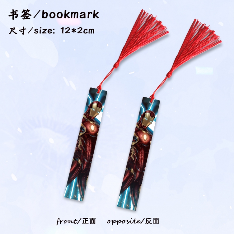  Iron Man Anime full-color printed metal bookmark stationery accessories 12X2CM price for 5 pcs