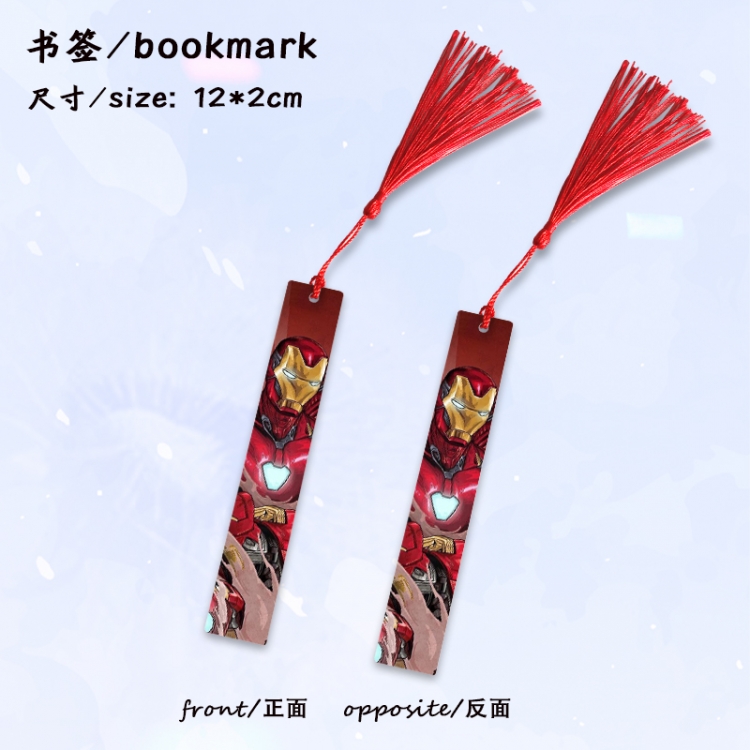  Iron Man Anime full-color printed metal bookmark stationery accessories 12X2CM price for 5 pcs