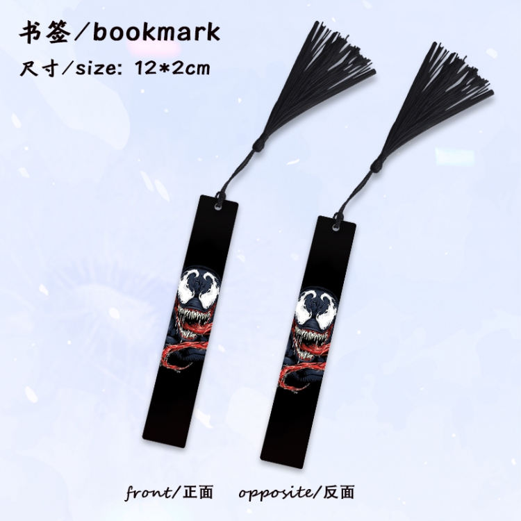 venom Anime full-color printed metal bookmark stationery accessories 12X2CM price for 5 pcs