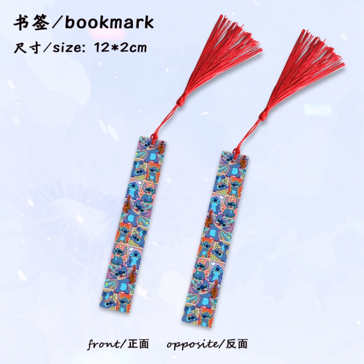Lilo & Stitch Anime full-color printed metal bookmark stationery accessories 12X2CM price for 5 pcs