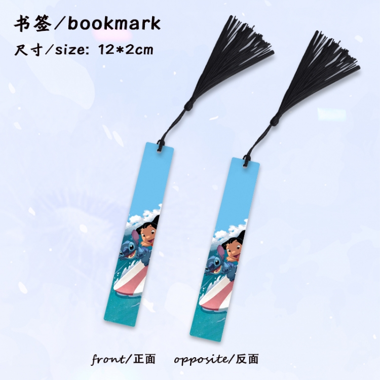 Lilo & Stitch Anime full-color printed metal bookmark stationery accessories 12X2CM price for 5 pcs