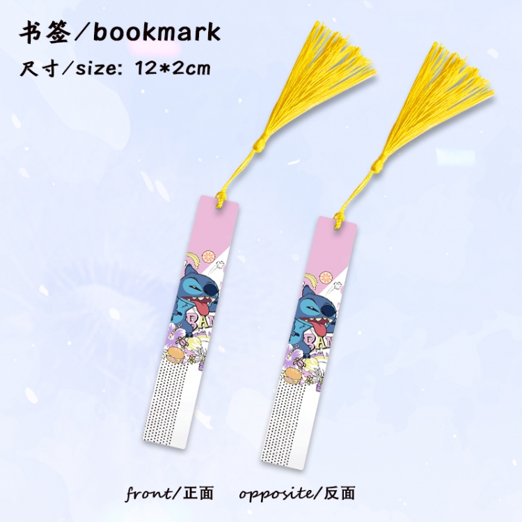 Lilo & Stitch Anime full-color printed metal bookmark stationery accessories 12X2CM price for 5 pcs