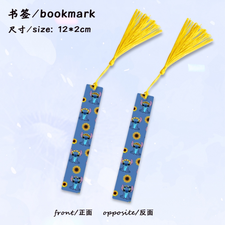 Lilo & Stitch Anime full-color printed metal bookmark stationery accessories 12X2CM price for 5 pcs