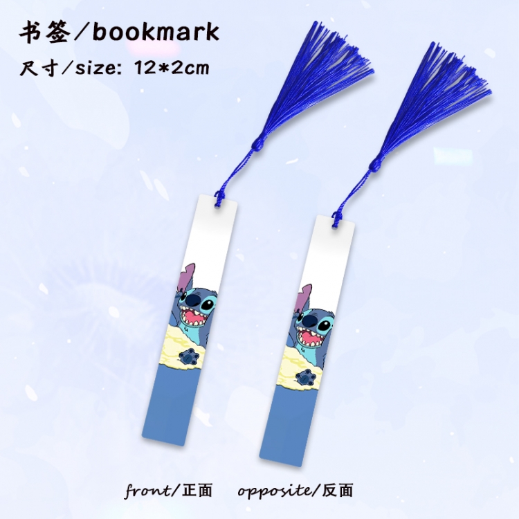 Lilo & Stitch Anime full-color printed metal bookmark stationery accessories 12X2CM price for 5 pcs