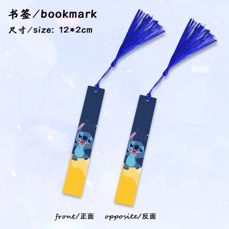 Lilo & Stitch Anime full-color printed metal bookmark stationery accessories 12X2CM price for 5 pcs