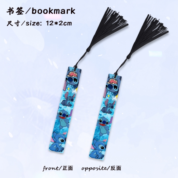 Lilo & Stitch Anime full-color printed metal bookmark stationery accessories 12X2CM price for 5 pcs