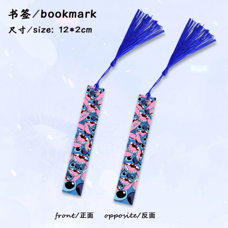 Lilo & Stitch Anime full-color printed metal bookmark stationery accessories 12X2CM price for 5 pcs