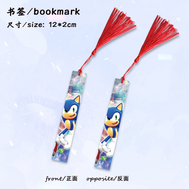 Sonic The Hedgehog Anime full-color printed metal bookmark stationery accessories 12X2CM price for 5 pcs